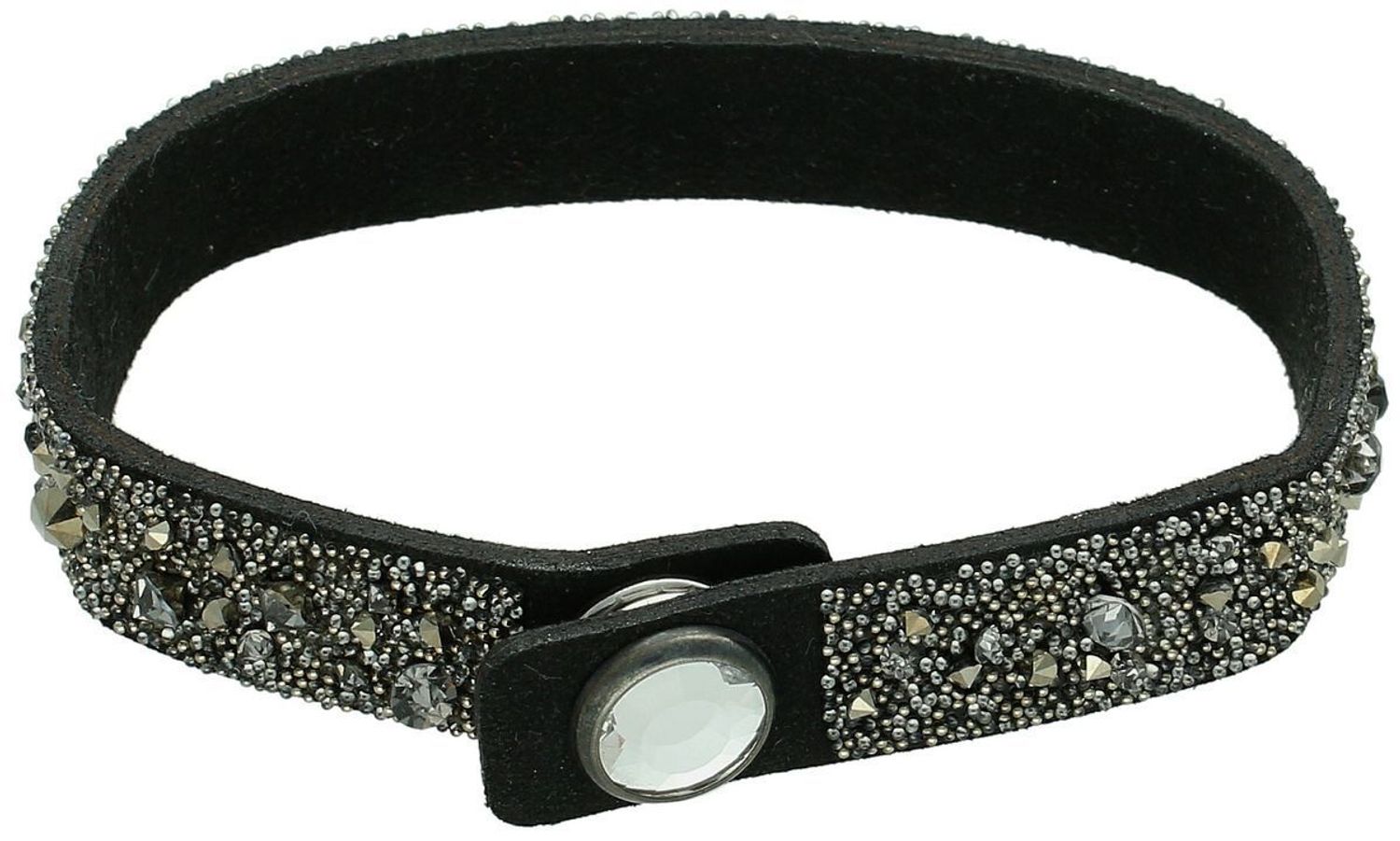 Elegancka bransoletka Swarovski Spark Alcantara BA 100-1 01 wykonana z czarnej alcantary, zdobiona kryształkami Swarovskiego. Długość 20 cm, z certyfikatem autentyczności.1.jpg